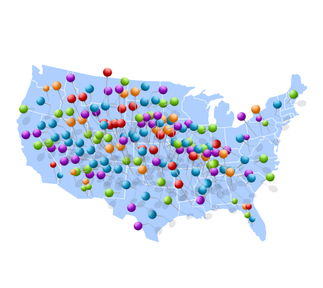 USA Map with Stores